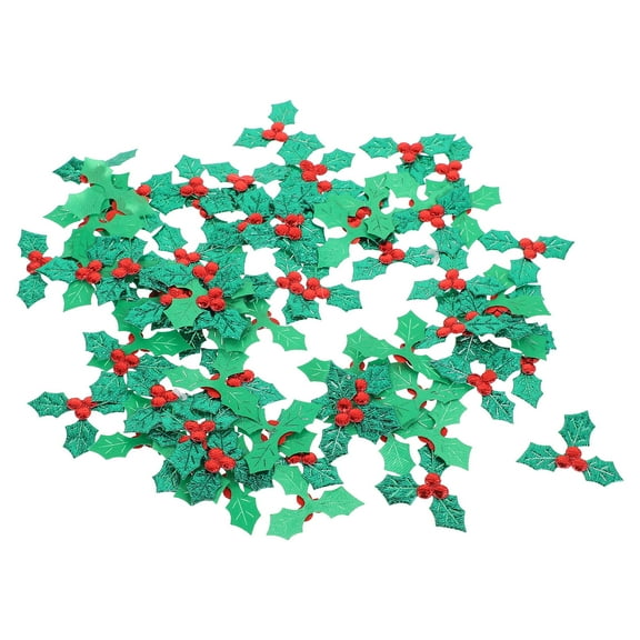 Toyandona Mini Christmas Craft Embellishments Cloth Christmas Berry Leaves Red 100pcs