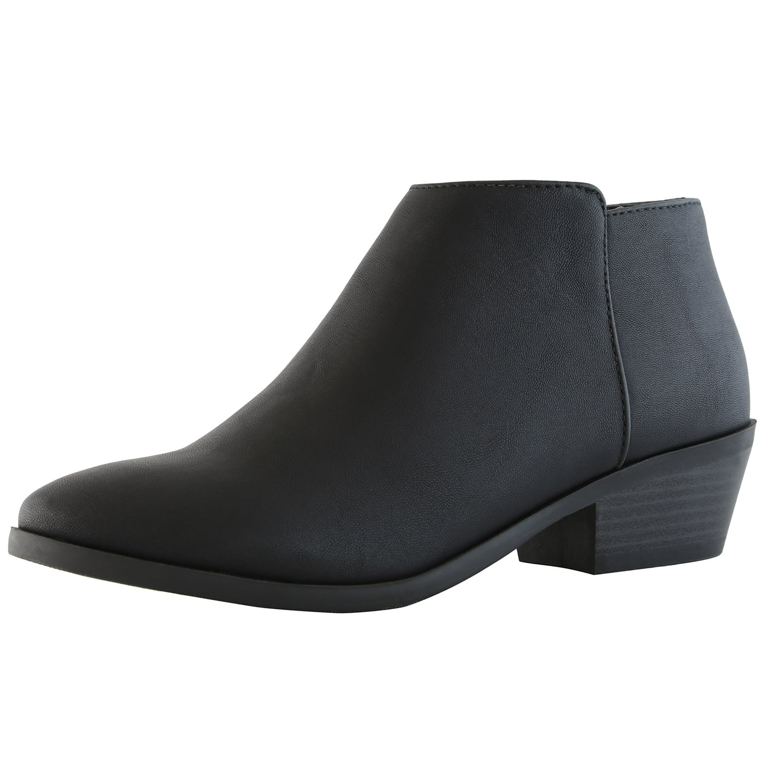 black booties flat heel