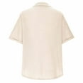 thumbnail image 3 of Women's Tops, Waffle Knit Sweater Tops for Women Collared V Neck Short Sleeve Casual Shirts Loose Fit Summer Tunic Tops Blouses, 3 of 7