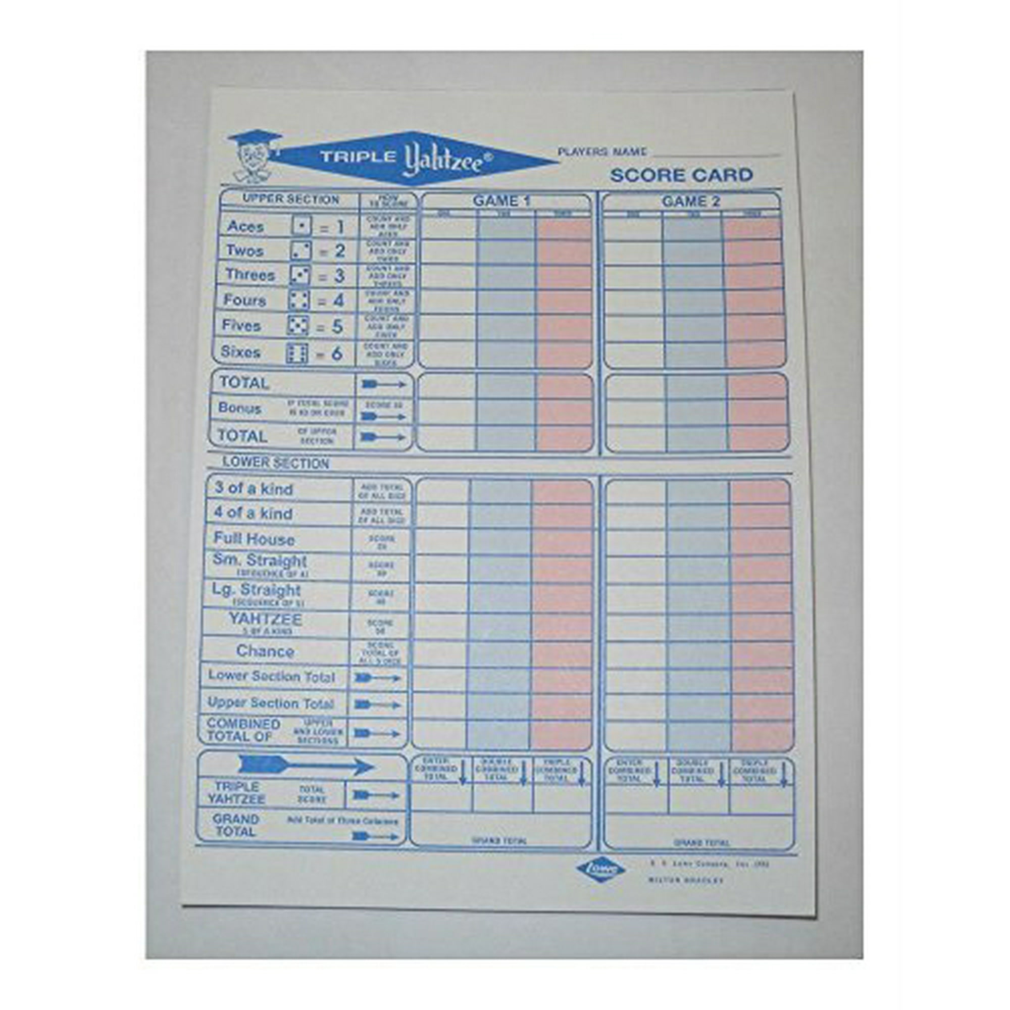 50 Triple Yahtzee Score Sheets Cards | Walmart Canada