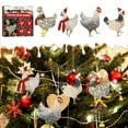 thumbnail image 7 of Riguas 4Pcs Scarf Chicken Pendant Increase Atmosphere Eye-catching Decorate Christmas Tree Hanging Listing for Party, 7 of 7