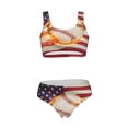 thumbnail image 5 of Kdxio Baseball Ball With Flag for Womens High Waisted Bikini Top Sports Style Two Piece Bathing Suits, 5 of 5