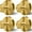 Gold, variant on Silver Stainless Steel Shower Hooks - 4 Pack, Suction Cup for Glass Windows
