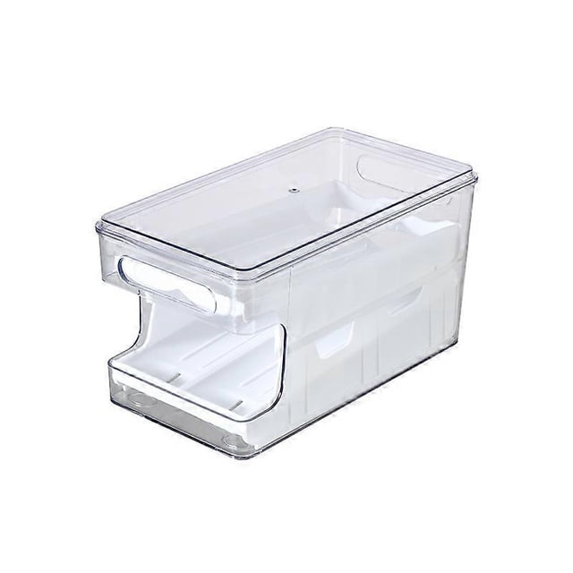 Sliding-type refrigerator storage box for fresh storage, shockproof rolling double-layer egg tray, dustproof sealed egg carton with lid