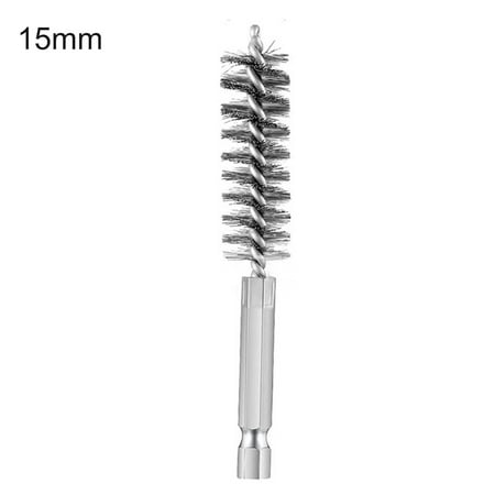 

Kripyery Tube Brush Dense Bristles Hexagonal Handle Stainless Steel 8/10/12/15/17/19mm Machinery Paint Remover Rust Cleaner for Home