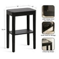 thumbnail image 5 of Kate and Laurel Talcott Modern Rectangle Wood Side Table, 16 x 10 x 25, Black, Transitional Decorative Two-Tier End Table for Use as a Bedroom Nightstand or Living Room Accent, 5 of 8