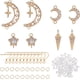 thumbnail image 1 of El kit para hacer aretes de sol y luna incluye 8 eslabones de latón de 4 estilos y dijes de cono, 12 ganchos para aretes, 20 anillas de acero y 20 tuercas de plástico para aretes., 1 of 7