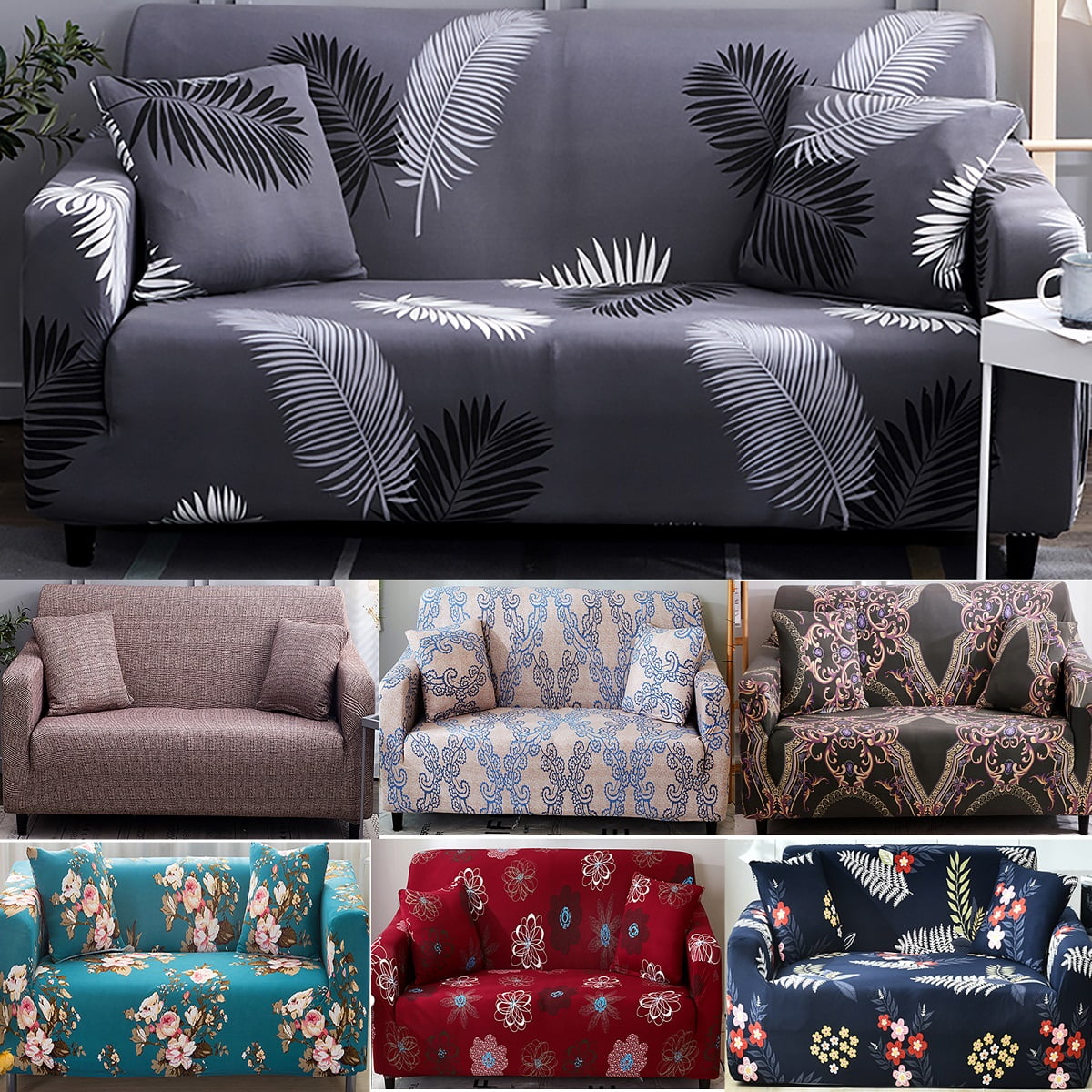 Stretch Fabric Sofa Cover Slipcover 1 2 3 4 Seat Elastic Furniture Protector 