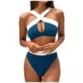 thumbnail image 1 of Sexy mujer moda Bikini Patchwork dos piezas estampado traje de baño conjunto de ropa de playa Fridja nalpqowj58671, 1 of 5