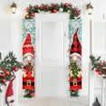 thumbnail image 3 of 2 Pcs Merry Christmas Door Decorations Banner, Christmas Buffalo Plaid Porch Sign Santa Snowman Hanging Banners for Indoor Outdoor Front Door Wall Yard Xmas Decoration 70inch, 3 of 6
