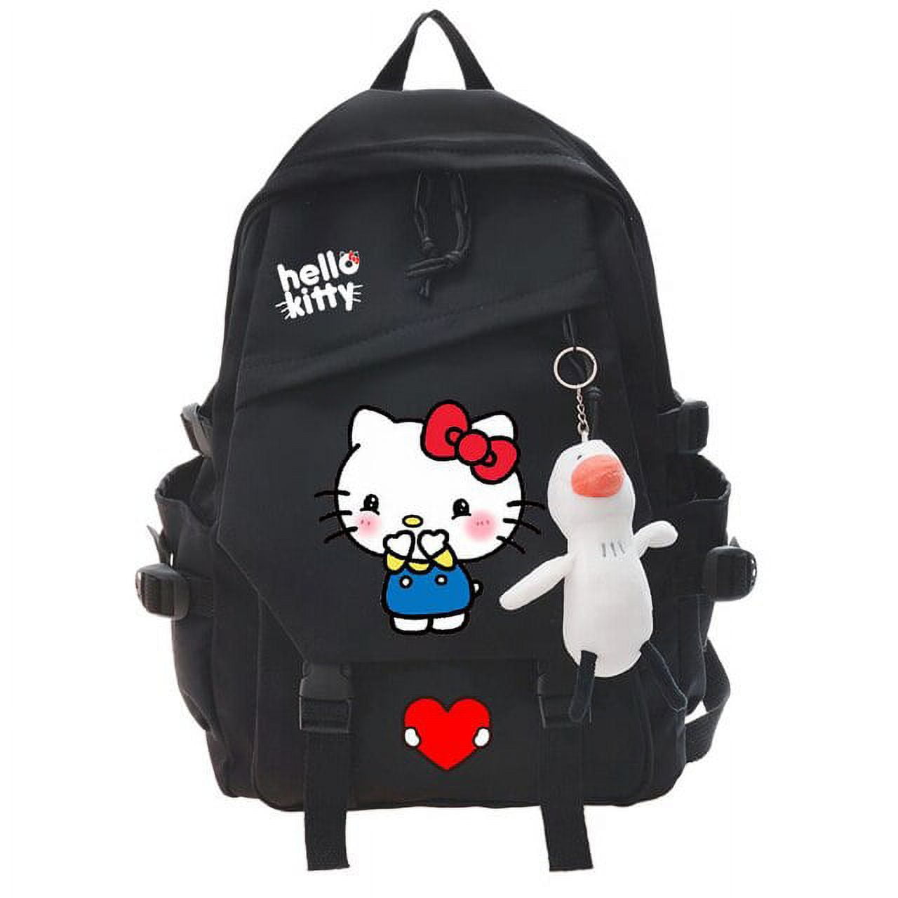 Sanrio Hello Kitty Backpacks Student Cartoon School Bag Korean Style Kawaii Shoulder Bags Y2k Girls Casual Backpack With Pendant