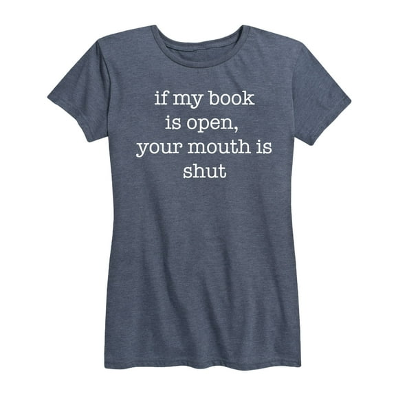 Instant Message - Book Open Mouth Shut - Women's Short Sleeve Graphic T-Shirt