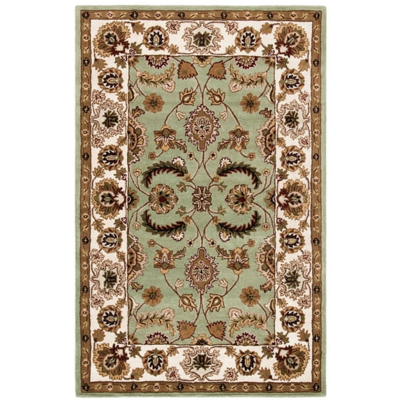 SAFAVIEH Heritage Ronnette Oriental Wool Area Rug, Sage/Ivory, 8' x 11'