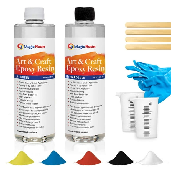 Magic Resin 32 Oz (946 ml) Art & Craft Epoxy Resin Kit | Low VOC & Low Odor | Crystal Clear