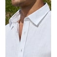 thumbnail image 5 of Youclos Short Sleeve Linen Shirts for Men Casual Button Down Hawaiian Shirt, 5 of 6
