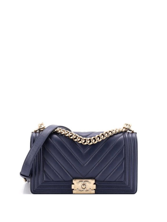 Pre-Owned Boy Flap Bag Chevron Calfskin Old Medium By Rebag