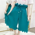 thumbnail image 3 of Little Girls Ribbon Tie Chiffon Loose Pleated Wide Leg Palazzo Pants, 3 of 6