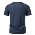 thumbnail image 6 of FRSASU Men's Henley Short Sleeve T-Shirt Lightweight Waffle Cotton T-Shirts Casual Summer Basic Tee Tops Dark Blue, 6 of 9