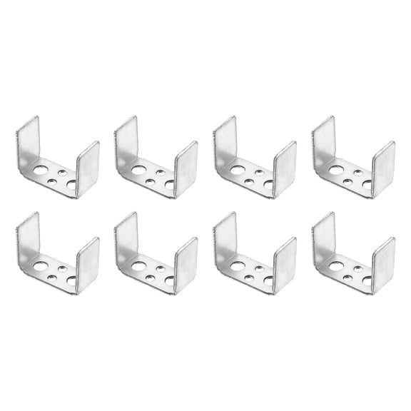Uxcell 8 Pcs U Bracket for 1.32" Panels, 17.5 x 37 x 27.5mm Metal U Shaped Fasteners Brackets for Guardrail or Partitions Connection, Silver