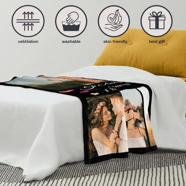 Personalized Fleece Throw Pictures Blanket for Family Friends Pets Custom Blankets with 1 9 Photo Collages for Mother s Father s Day Christmas Birthday as Souvenirs and Unique Gifts 50 60 in Walmart B...