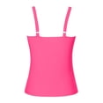 thumbnail image 2 of GPOECD Womens Tankini Tops Stylish Two Piece Swim Set with Square Neckline and Shorts for Beach Pool and Summer Water Sports Women's Swimwear Hot Pink，U-Neck_L, 2 of 5