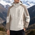 thumbnail image 5 of IROINNID Men's Waterproof Hooded Windbreaker Jacket Color Block Lightweight Outdoor Rain Coat with Adjustable Drawstring and Zipper Pockets for Hiking Camping, 5 of 9