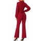 thumbnail image 3 of Mono de fiesta de manga larga de cintura alta con pantalones acampanados para mujer en rojo INSPIRE CHIC, 3 of 6