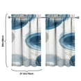 thumbnail image 4 of Vintage Blue Circle Tier Kitchen Curtains for Bathroom Living Rod Pocket Window Drapes 28"x39" 2 Panels Window Treatment Tiers, 4 of 4