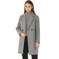 thumbnail image 1 of Abrigos de invierno raglán cruzados con solapa con muesca para mujer Gris S, 1 of 6