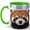 Green, variant on Red Panda Portrait Coffee Mug, Woodland Animal Mug, Ceramic 11 oz