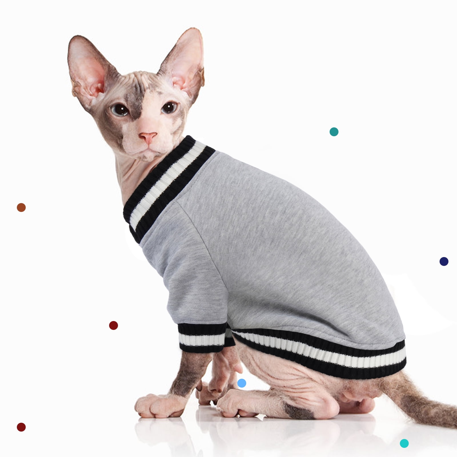 Kuoser Dog Winter Sweater, Cute Pet Pullover Vest, Soft and Thick Sweatshirt for Dogs and Cats, Gray, XS