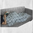 thumbnail image 6 of Blue Soft Flannel Fleece Throw Blanket, Square Patterns with Wavy Lines Spring Picnic Inspired Image, Cozy Plush for Indoor and Outdoor Use, 50" x 60", Almond Green Slate Blue, by Ambesonne, 6 of 6