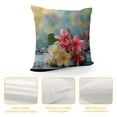 thumbnail image 4 of Creowell Hawaii Plumeria Flowers Pillow Covers Frangipani Blossom Print Throw Pillows White, 4 of 5