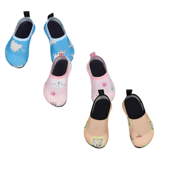 WEAIXIMIUNG Children Swimming Shoes Flat Bottom Soft Bottom Outdoor Beach Shoes Diving and Snorkeling Shoes pack 3