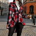thumbnail image 7 of Kukoosong Women's Plaid Shirts, Winter Shacket Thick Coat, Long Sleeve V-Neck Button Down Jacket, 7 of 7