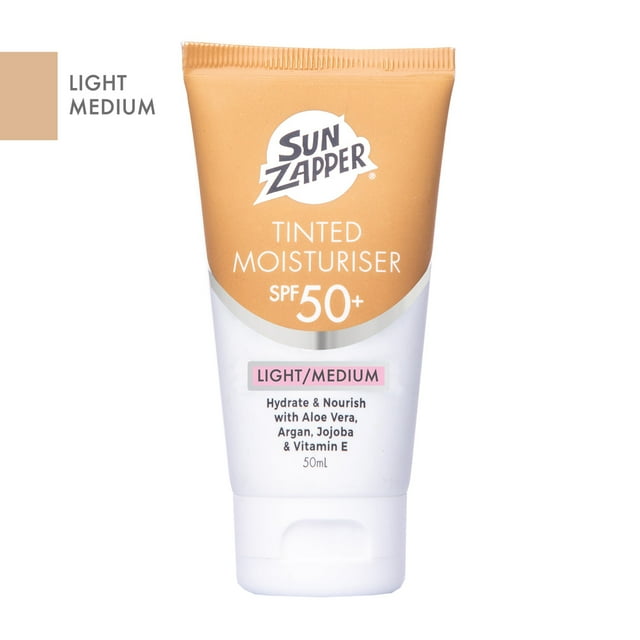 Sun Zapper Tinted Moisturiser SPF 50+ "BB Cream" 50mL - Light/Medium. Hecho en Australia.