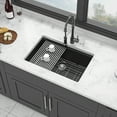 thumbnail image 3 of Quartz Kitchen Sink - 28" x 19" x 9.65" Black granite composite Workstation undermount kitchen sink, 3 of 8