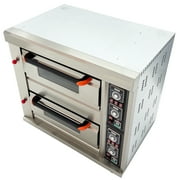 Gas Heating Commercial Movable Double-decker Pizza Electric Oven Independent Temperature Control 220V