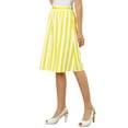 thumbnail image 5 of MODA NOVA Junior's Stripes Button Front Elastic Back A Line Midi Skirt, 5 of 6