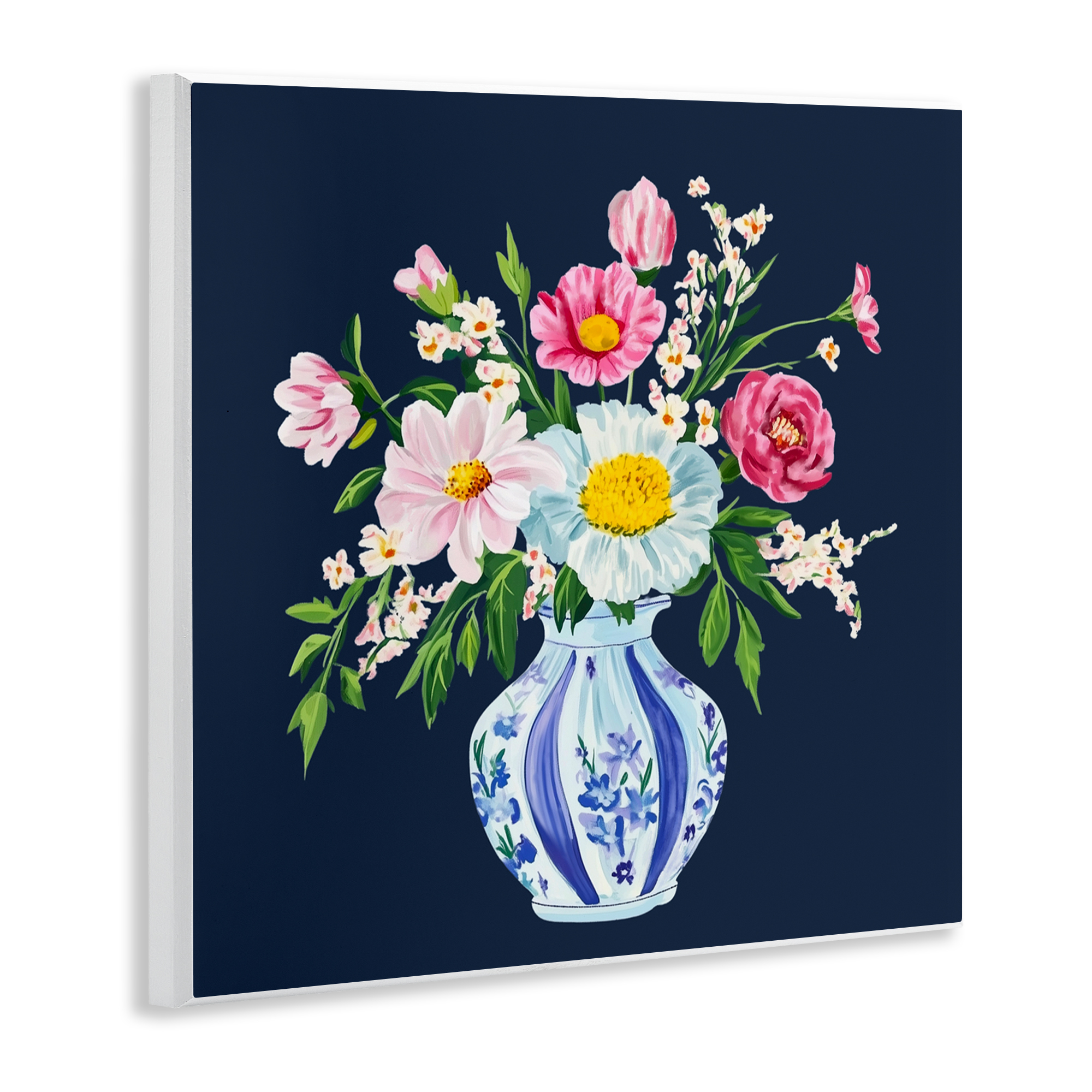 Spring Chinoiserie Vase Wall Plaque Art, design by Yen