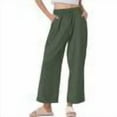thumbnail image 7 of Admvng Womens Sweatpants Solid Casual Elastic Waist Long Wide Leg Pants, Size S-5XL, 7 of 7
