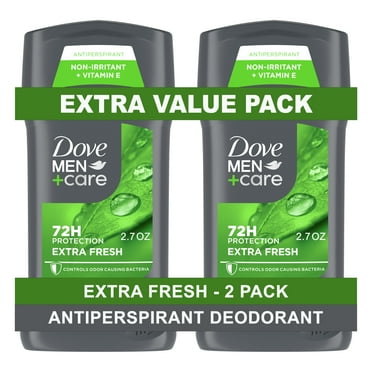 Dove Men Care Extra Fresh Antiperspirant Deodorant Stick Twin Pack, Citrus, 2.7 oz