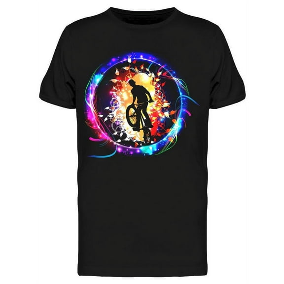 Bmx Cyclist Shadow Design T-Shirt Men -Image by Shutterstock, Male XX-Large