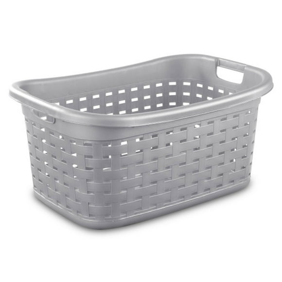 Sterilite Panier à Linge en Ciment Gris Durable avec Motif en Osier (12 Pack)
