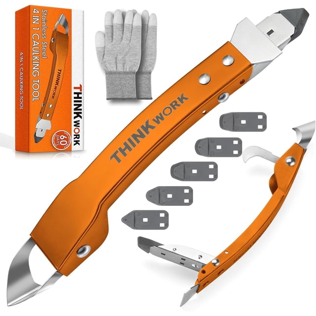 Kit de herramientas de calafateo THINKWORK 4 en 1 de acero inoxidable naranja