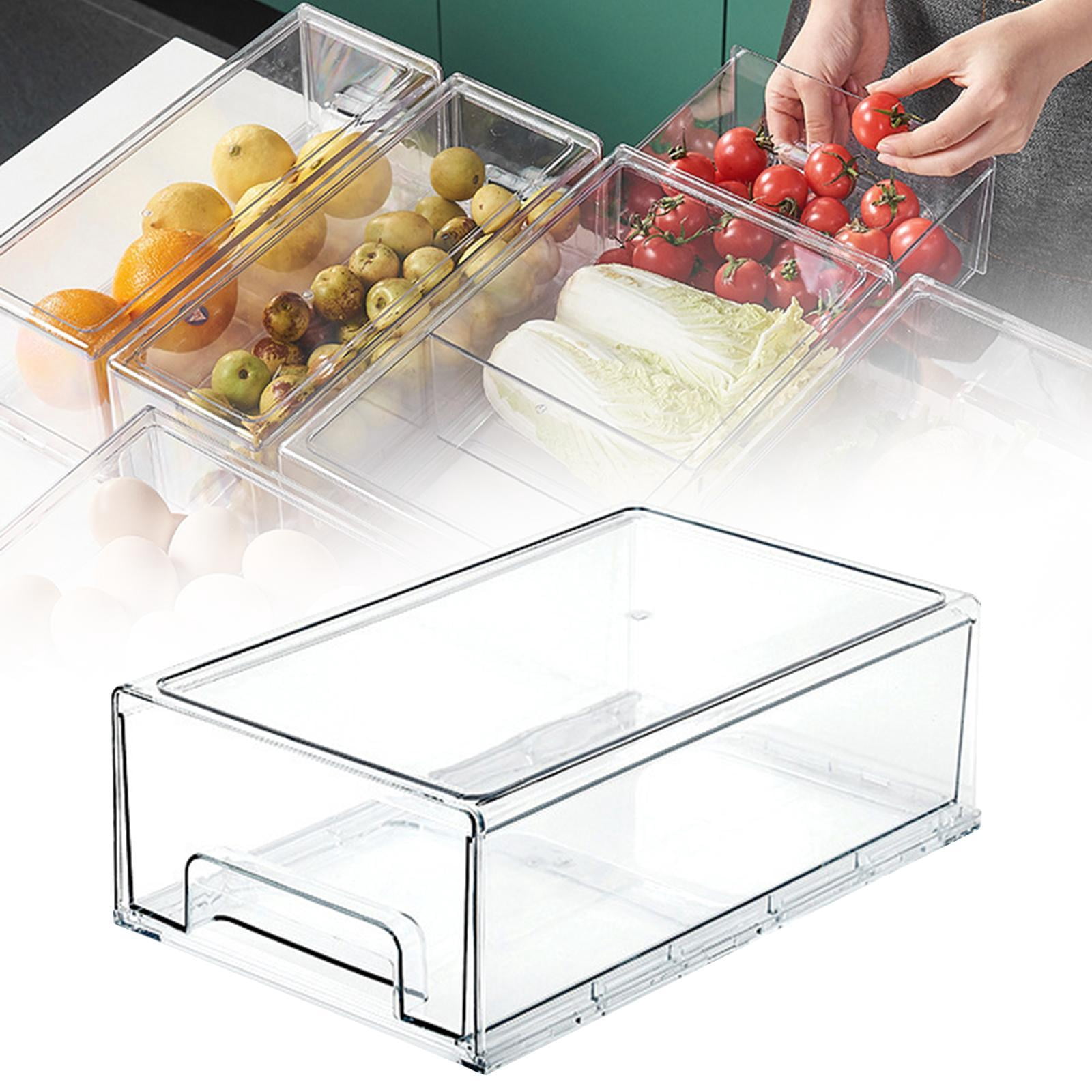 Fiocias Fridge Drawer Bin Friut Containers Pull Out Multifunctional Kitchen Organization Large