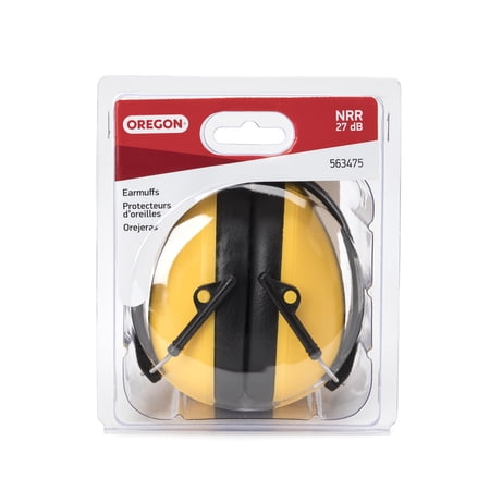 Oregon® Protective Earmuffs, Adjustable Fit, Noise Reduction Rating (NRR) 27 dB, Yellow – Part #563475