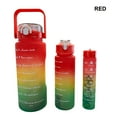 thumbnail image 1 of Ensemble de 3 Bouteilles d'Eau Motivationnelles Rouges avec Repères de Temps, Cruches en Tritan Étanches Sans BPA (2000 ml + 900 ml + 280 ml), 1 of 1