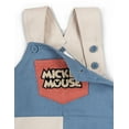 thumbnail image 4 of Disney Mickey Mouse Twill Square Neck Short Overalls and T-Shirt Outfit Set Newborn to Infant, 4 of 5