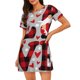 thumbnail image 1 of Easygdp Buffalo Plaid Love And Gnome Camisón de manga corta para mujer, informal, estampado, 1 of 6